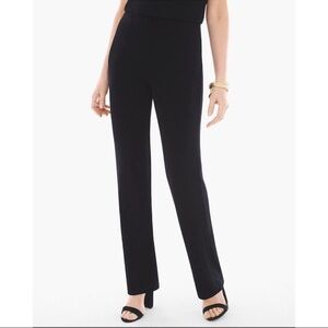 Chico’s Travelers No Tummy Pants Striking Black Pull On Wrinkle Resistant-3T/XLT